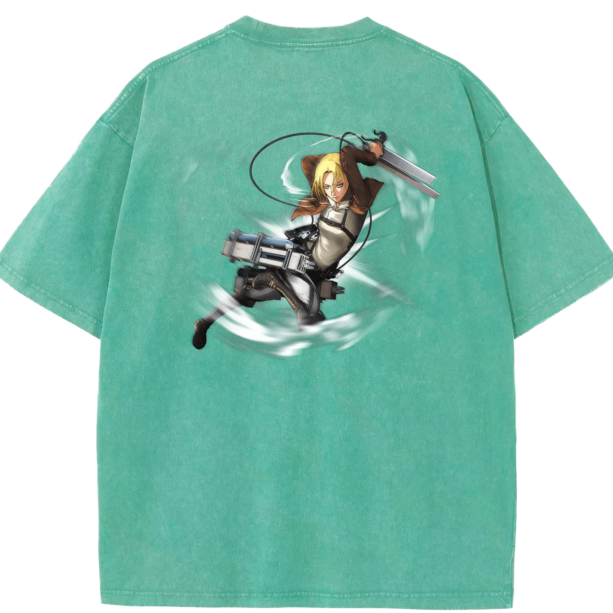 （画像用） 進撃の巨人 アニ・レオンハート Attack on Titan Annie Leonhart 綿100% ヴィンテージ風 半袖Tシャツ（背面プリント）